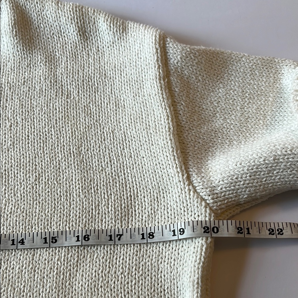 Moon River Cream Crew Neck Sweater Short Sleeve Size M EUC - Picture 5 of 6